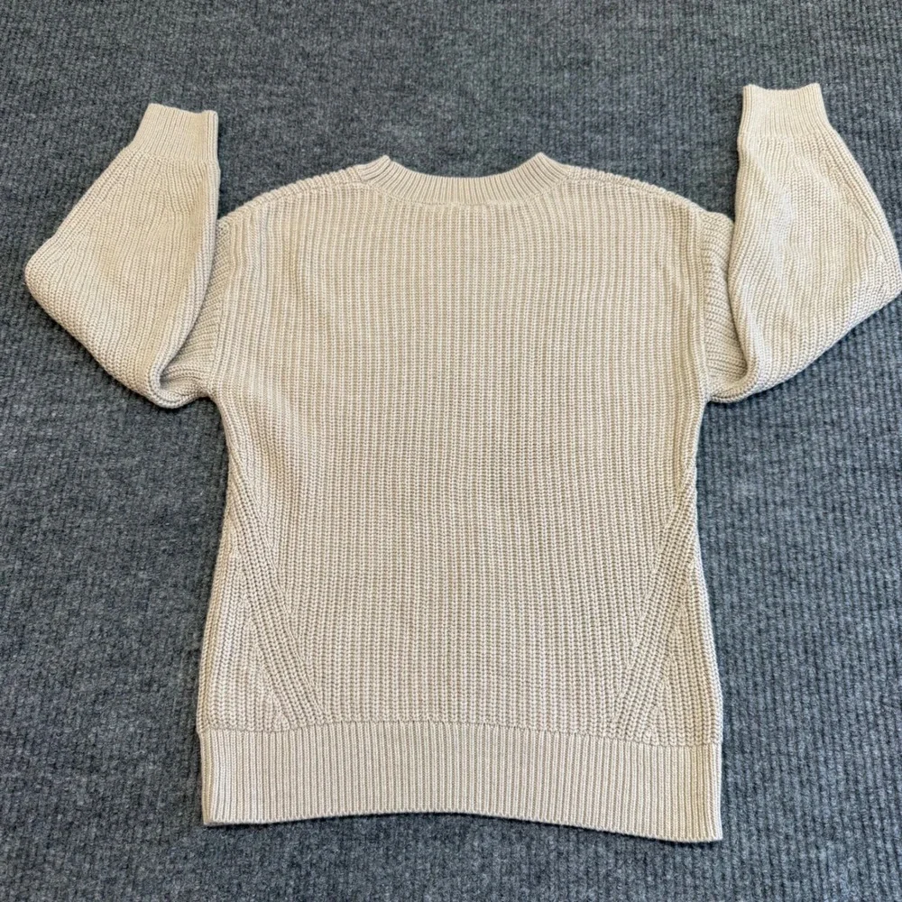 GAP‎ Women's XS Oatmeal Heather Cable Knit Sweater Boatneck Barrel Sleeve